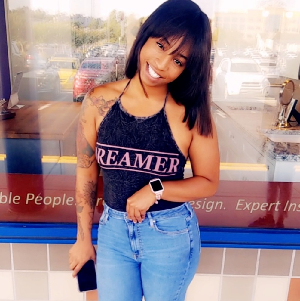 Black Dreamer Print Tank Top